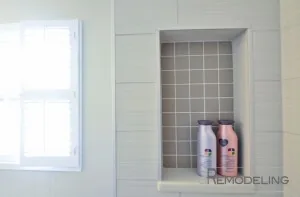 Recessed Shower Niche with Metal Edge Trim