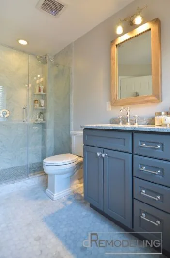 What defines a Modern/Transitional Bathroom?