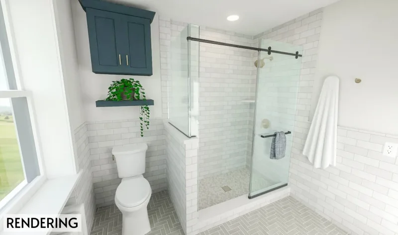 Luxury Blue Vanity Bathroom Remodel | Philadelphia