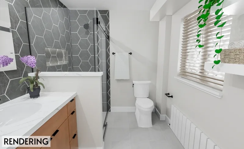 Cherry Elegance & Marble Luxury: Bathroom Remodel | Philadelphia