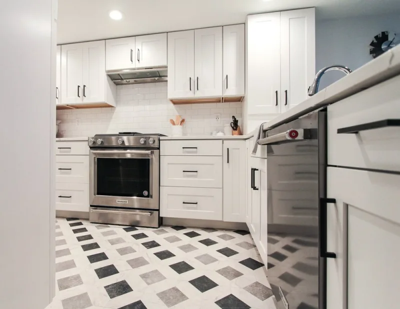 Bright White Basement Kitchen Remodeling in Philadelphia