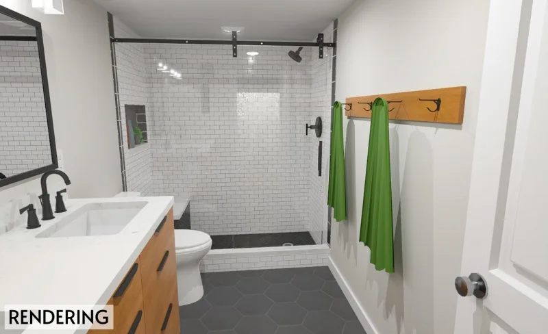 Subway Tile Bathroom Remodel with Walk-In Shower | Fishtown